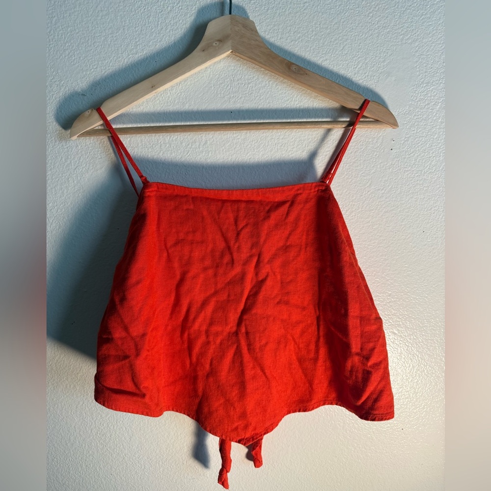Red Tie Back Cami Tank Top